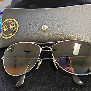 Rayban Cockpit silver aviator brown gradient sunglasses rb3362